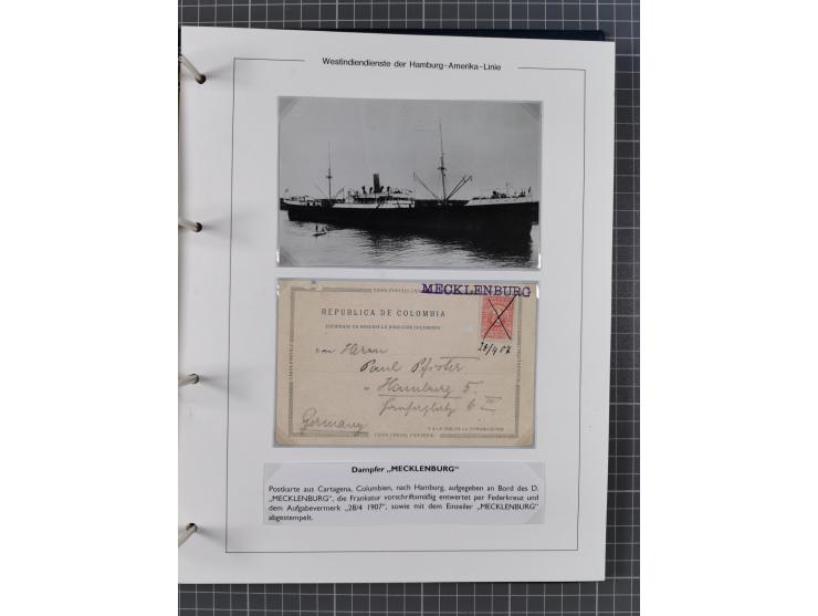 1896/1906, Sammlung “Westindiendienst der HPAG” mit ca. 50 Briefen, Karten und Ganzsachen, dabei u.a. bessere Aufgabestempel 