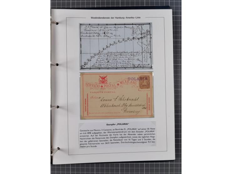1896/1906, Sammlung “Westindiendienst der HPAG” mit ca. 50 Briefen, Karten und Ganzsachen, dabei u.a. bessere Aufgabestempel 