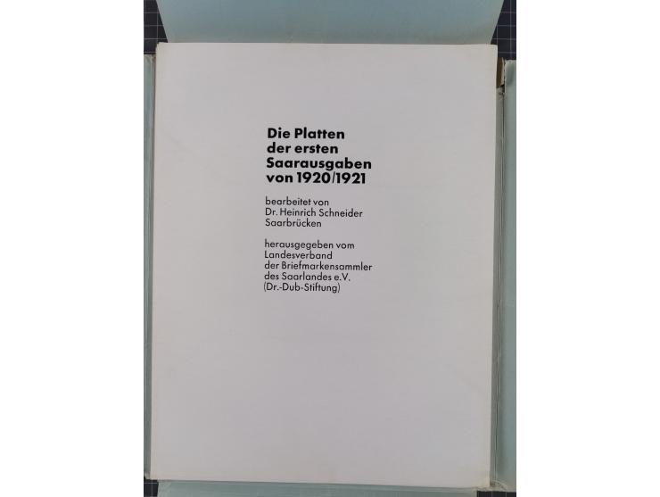 Dr. Heinrich Schneider: “Die Platten der ersten Saarausgaben von 1920/1921”, Tafelwerk mit 32 Tafeln sowie 2 Seiten Vorwort, 