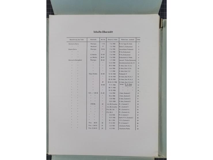 Dr. Heinrich Schneider: “Die Platten der ersten Saarausgaben von 1920/1921”, Tafelwerk mit 32 Tafeln sowie 2 Seiten Vorwort, 