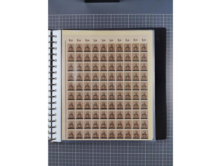 1920, postfrische/ungebrauchte Partie Bogen und Bogenteile, wie üblich gefaltet, jedoch auch einige mit stärkeren Antrennunge