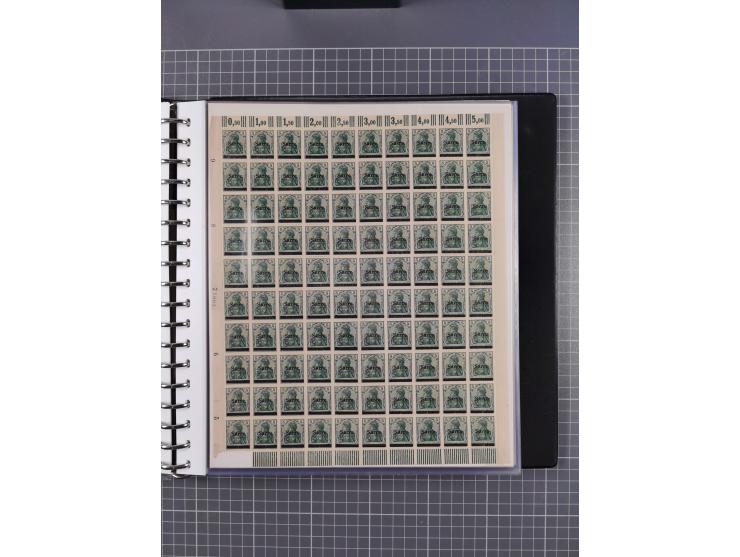 1920, postfrische/ungebrauchte Partie Bogen und Bogenteile, wie üblich gefaltet, jedoch auch einige mit stärkeren Antrennunge