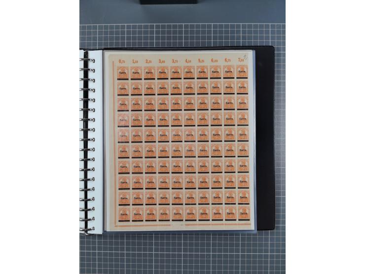 1920, postfrische/ungebrauchte Partie Bogen und Bogenteile, wie üblich gefaltet, jedoch auch einige mit stärkeren Antrennunge