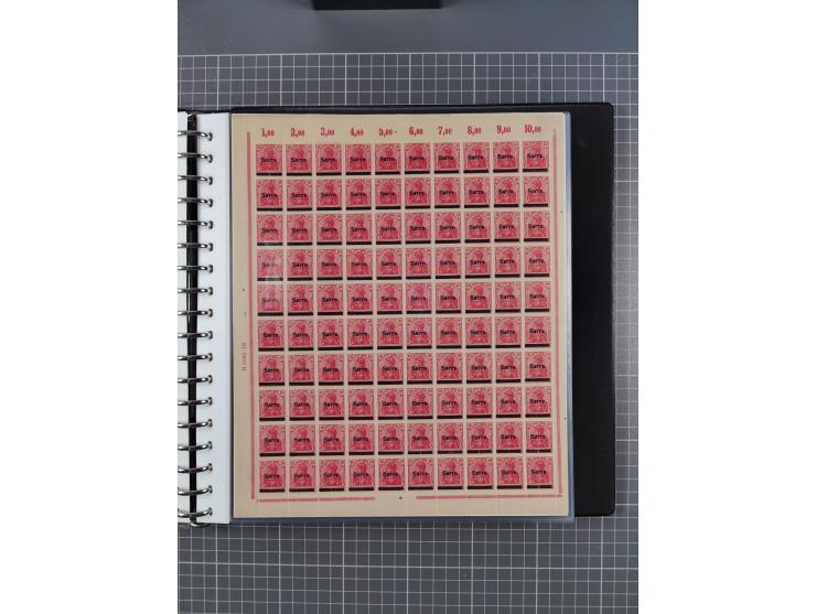 1920, postfrische/ungebrauchte Partie Bogen und Bogenteile, wie üblich gefaltet, jedoch auch einige mit stärkeren Antrennunge