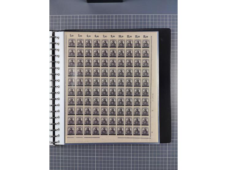 1920, postfrische/ungebrauchte Partie Bogen und Bogenteile, wie üblich gefaltet, jedoch auch einige mit stärkeren Antrennunge