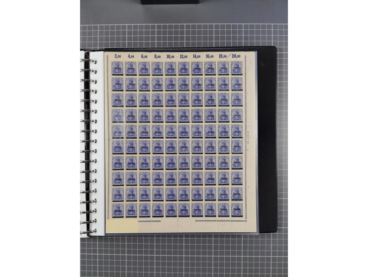 1920, postfrische/ungebrauchte Partie Bogen und Bogenteile, wie üblich gefaltet, jedoch auch einige mit stärkeren Antrennunge