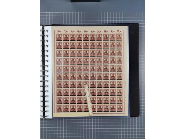 1920, postfrische/ungebrauchte Partie Bogen und Bogenteile, wie üblich gefaltet, jedoch auch einige mit stärkeren Antrennunge