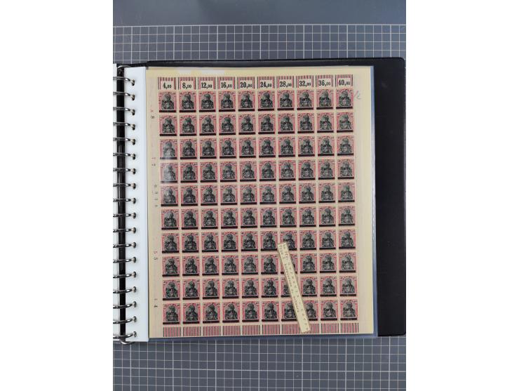 1920, postfrische/ungebrauchte Partie Bogen und Bogenteile, wie üblich gefaltet, jedoch auch einige mit stärkeren Antrennunge