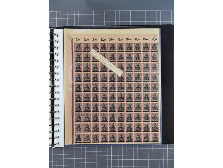 1920, postfrische/ungebrauchte Partie Bogen und Bogenteile, wie üblich gefaltet, jedoch auch einige mit stärkeren Antrennunge