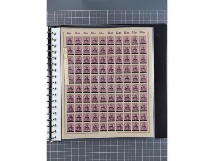 1920, postfrische/ungebrauchte Partie Bogen und Bogenteile, wie üblich gefaltet, jedoch auch einige mit stärkeren Antrennunge