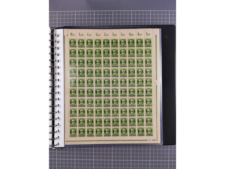 1920, postfrische/ungebrauchte Partie Bogen und Bogenteile, wie üblich gefaltet, jedoch auch einige mit stärkeren Antrennunge