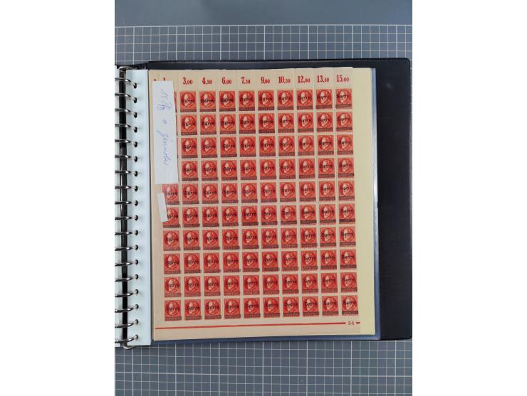 1920, postfrische/ungebrauchte Partie Bogen und Bogenteile, wie üblich gefaltet, jedoch auch einige mit stärkeren Antrennunge