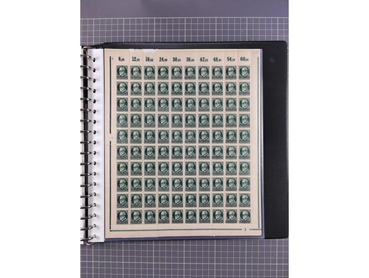 1920, postfrische/ungebrauchte Partie Bogen und Bogenteile, wie üblich gefaltet, jedoch auch einige mit stärkeren Antrennunge