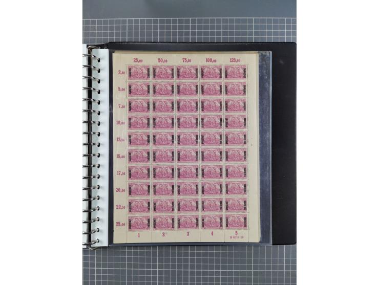 1920, postfrische/ungebrauchte Partie Bogen und Bogenteile, wie üblich gefaltet, jedoch auch einige mit stärkeren Antrennunge