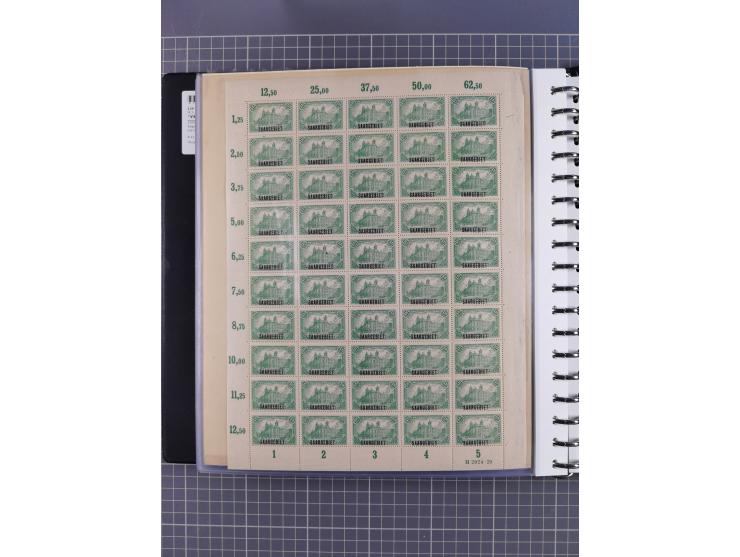 1920, postfrische/ungebrauchte Partie Bogen und Bogenteile, wie üblich gefaltet, jedoch auch einige mit stärkeren Antrennunge