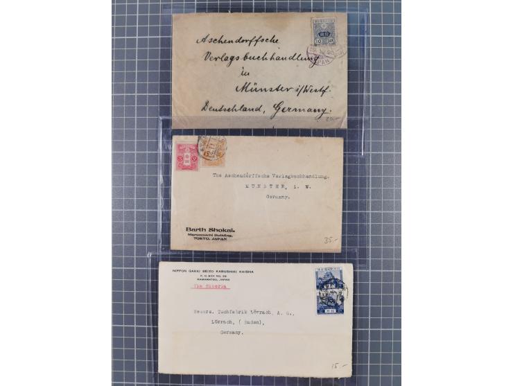 1893/1940, Stationery cards and envelopes including good cancellations,1935 Manchukuo set with spec. cancel, 1936 German Reic