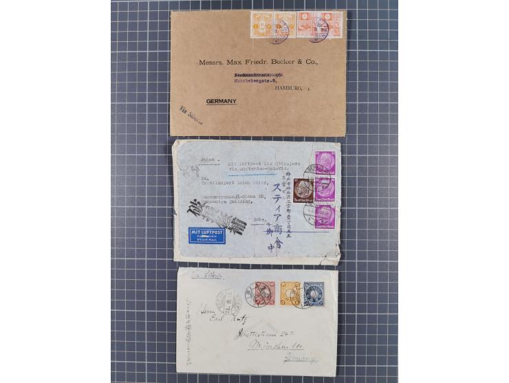 1893/1940, Stationery cards and envelopes including good cancellations,1935 Manchukuo set with spec. cancel, 1936 German Reic