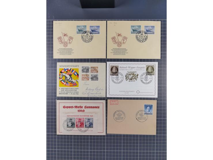 1949/55, 17 Briefe &amp; Karten mit FDC und SSt., dabei Furtwängler, sehr sauber
