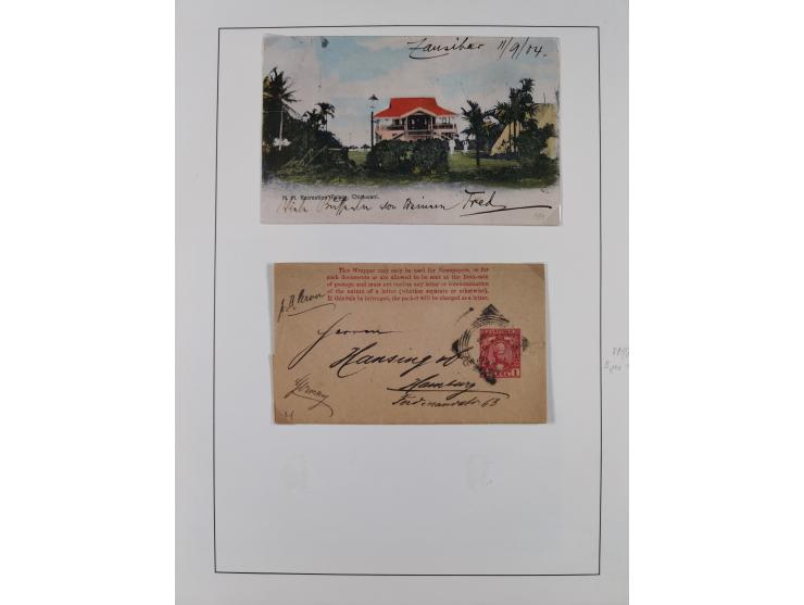 1895-1910, Small collection on two album leaves, including 3 r. 1895 unused, five Specimen overprinted stamps, India stamps w