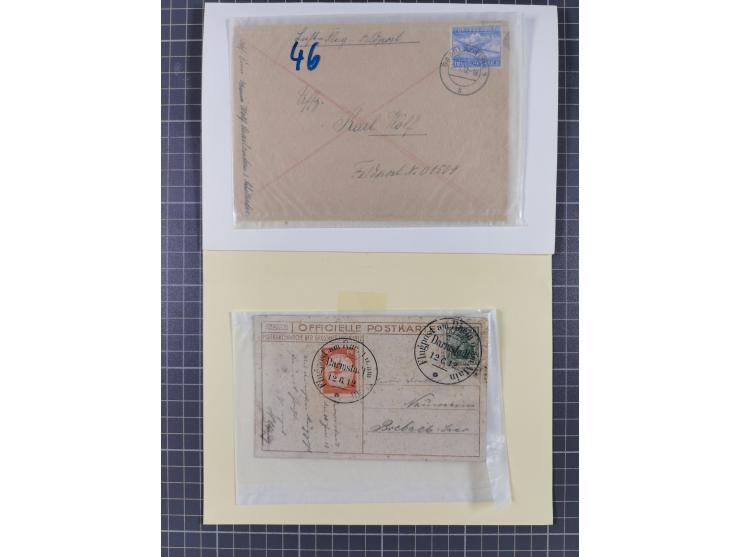 1912/61, Heimatsammlung Saarland mit Flugpost 1912, Erstflu Saarbrücken-Paris 1928, Firmenlochung, Feldpost, Einladungskarte 