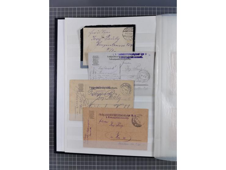 1900/50, Grosses Albummit Briefen/Karten/Dokumenten ab Bayern, dabei Arbeitsbuch 1934-46, Gewerkschaftsausweis, dazu 36 K.u.K