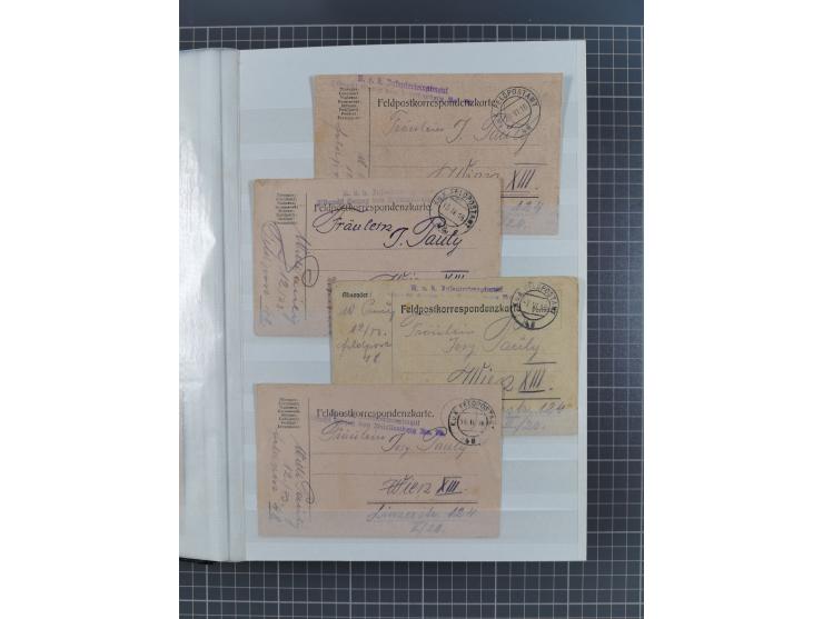 1900/50, Grosses Albummit Briefen/Karten/Dokumenten ab Bayern, dabei Arbeitsbuch 1934-46, Gewerkschaftsausweis, dazu 36 K.u.K