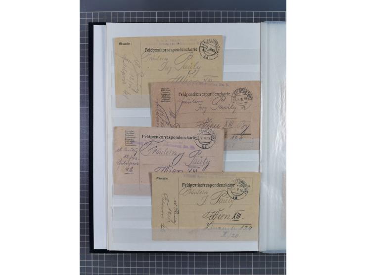 1900/50, Grosses Albummit Briefen/Karten/Dokumenten ab Bayern, dabei Arbeitsbuch 1934-46, Gewerkschaftsausweis, dazu 36 K.u.K