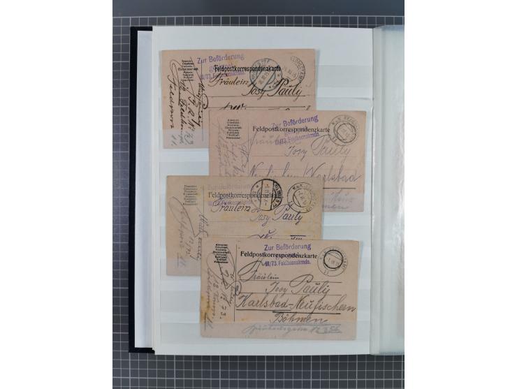 1900/50, Grosses Albummit Briefen/Karten/Dokumenten ab Bayern, dabei Arbeitsbuch 1934-46, Gewerkschaftsausweis, dazu 36 K.u.K