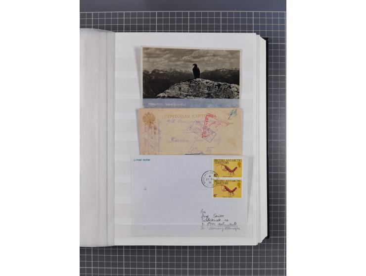 1900/50, Grosses Albummit Briefen/Karten/Dokumenten ab Bayern, dabei Arbeitsbuch 1934-46, Gewerkschaftsausweis, dazu 36 K.u.K