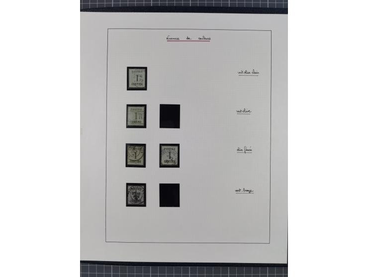 1870, gestempelte Sammlung mit über 110 Marken, spezialisiert mit Farben, Plattenfehlern und weiteren Besonderheiten, dabei M