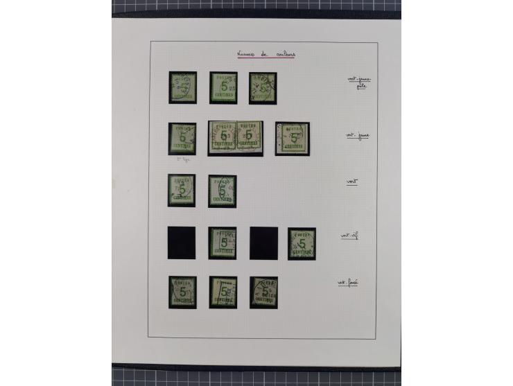 1870, gestempelte Sammlung mit über 110 Marken, spezialisiert mit Farben, Plattenfehlern und weiteren Besonderheiten, dabei M