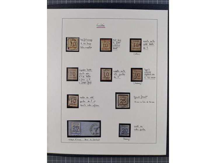 1870, gestempelte Sammlung mit über 110 Marken, spezialisiert mit Farben, Plattenfehlern und weiteren Besonderheiten, dabei M