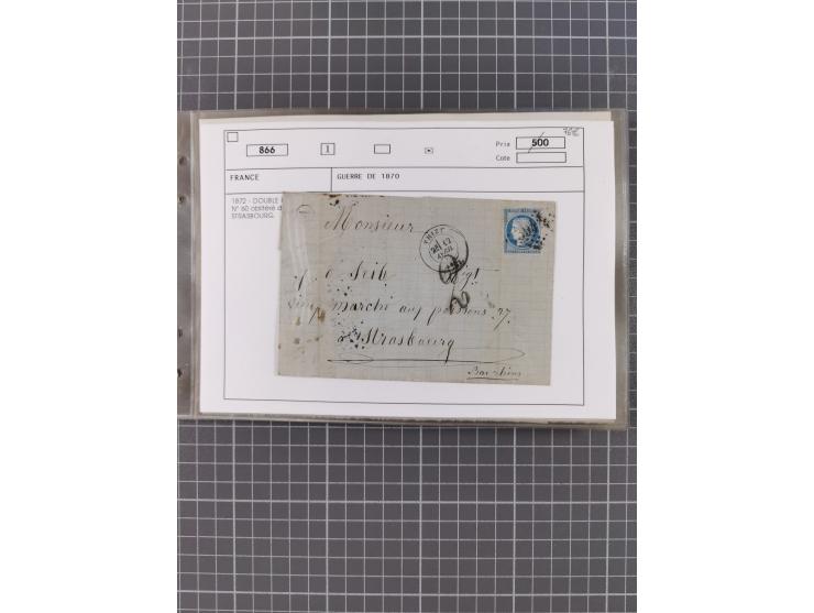 1870/84 (ca.), umfangreicher Bestand mit 64 Briefen, viele interessante Verwendungen, Schwerpunkt Postgeschichte 1870/71, dab
