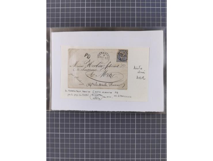 1870/84 (ca.), umfangreicher Bestand mit 64 Briefen, viele interessante Verwendungen, Schwerpunkt Postgeschichte 1870/71, dab