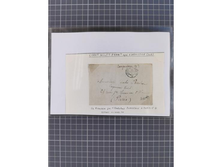 1870/84 (ca.), umfangreicher Bestand mit 64 Briefen, viele interessante Verwendungen, Schwerpunkt Postgeschichte 1870/71, dab