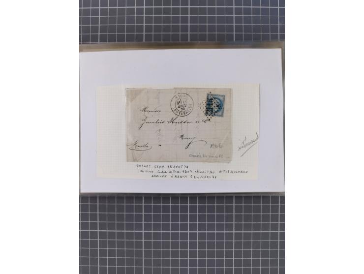 1870/84 (ca.), umfangreicher Bestand mit 64 Briefen, viele interessante Verwendungen, Schwerpunkt Postgeschichte 1870/71, dab