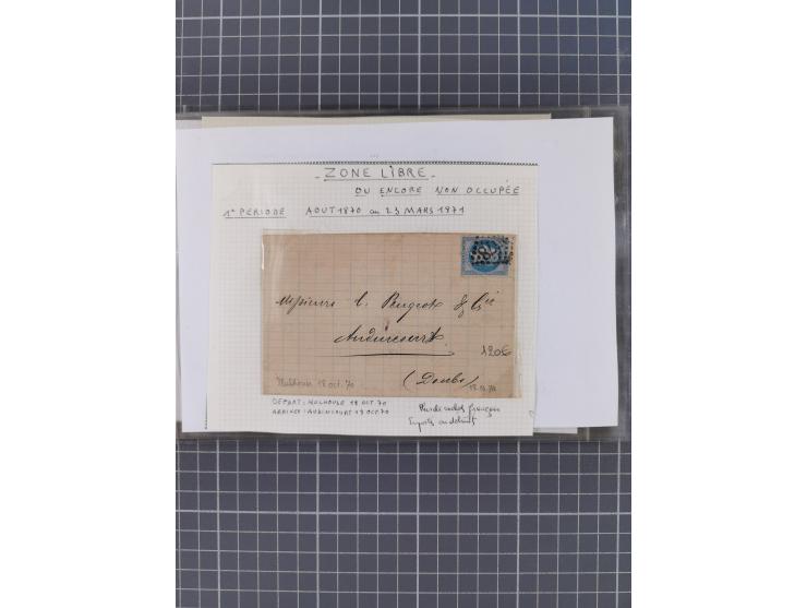 1870/84 (ca.), umfangreicher Bestand mit 64 Briefen, viele interessante Verwendungen, Schwerpunkt Postgeschichte 1870/71, dab