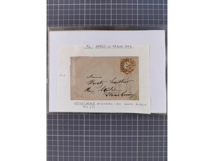 1870/84 (ca.), umfangreicher Bestand mit 64 Briefen, viele interessante Verwendungen, Schwerpunkt Postgeschichte 1870/71, dab
