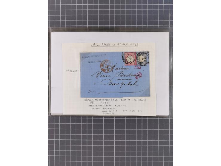 1870/84 (ca.), umfangreicher Bestand mit 64 Briefen, viele interessante Verwendungen, Schwerpunkt Postgeschichte 1870/71, dab
