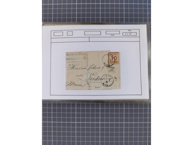 1870/84 (ca.), umfangreicher Bestand mit 64 Briefen, viele interessante Verwendungen, Schwerpunkt Postgeschichte 1870/71, dab