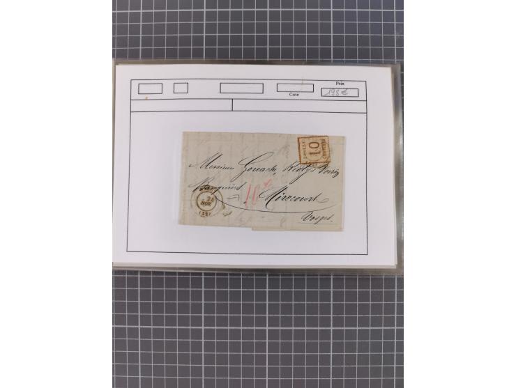 1870/84 (ca.), umfangreicher Bestand mit 64 Briefen, viele interessante Verwendungen, Schwerpunkt Postgeschichte 1870/71, dab