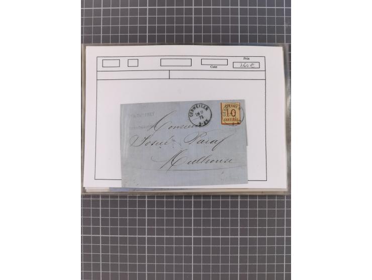 1870/84 (ca.), umfangreicher Bestand mit 64 Briefen, viele interessante Verwendungen, Schwerpunkt Postgeschichte 1870/71, dab