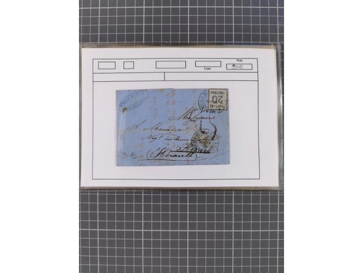 1870/84 (ca.), umfangreicher Bestand mit 64 Briefen, viele interessante Verwendungen, Schwerpunkt Postgeschichte 1870/71, dab