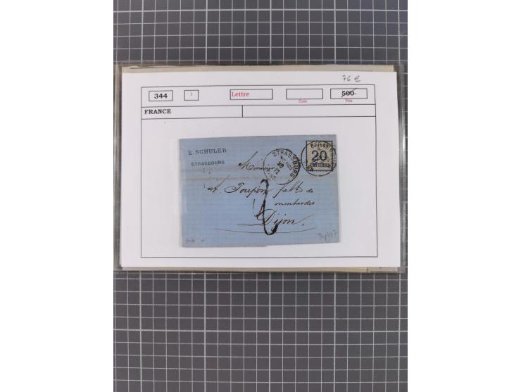 1870/84 (ca.), umfangreicher Bestand mit 64 Briefen, viele interessante Verwendungen, Schwerpunkt Postgeschichte 1870/71, dab