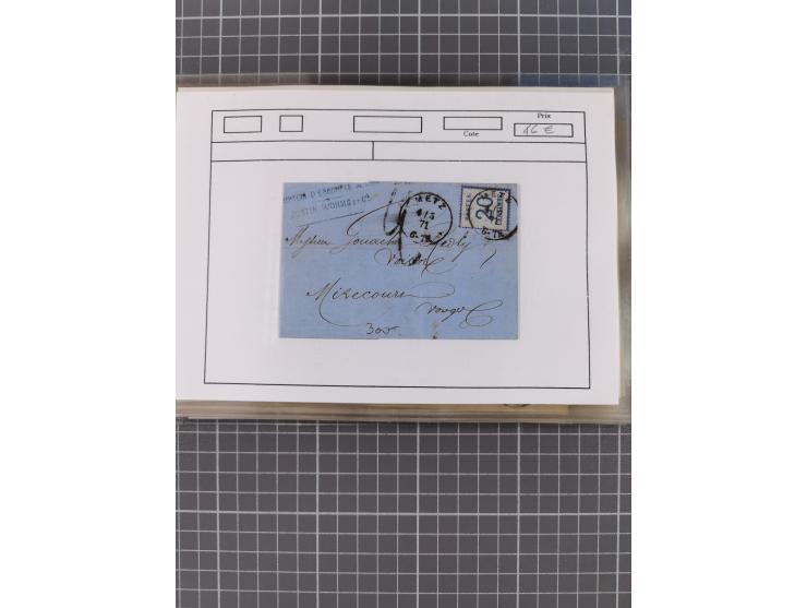 1870/84 (ca.), umfangreicher Bestand mit 64 Briefen, viele interessante Verwendungen, Schwerpunkt Postgeschichte 1870/71, dab