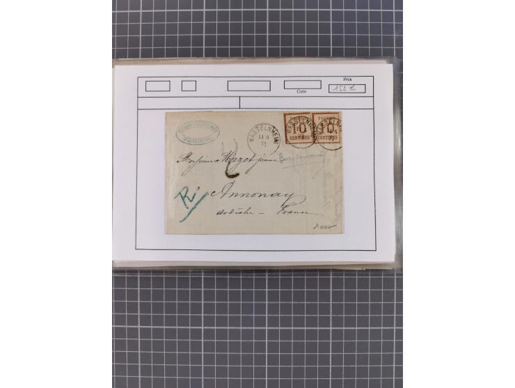 1870/84 (ca.), umfangreicher Bestand mit 64 Briefen, viele interessante Verwendungen, Schwerpunkt Postgeschichte 1870/71, dab