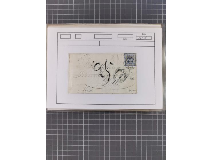 1870/84 (ca.), umfangreicher Bestand mit 64 Briefen, viele interessante Verwendungen, Schwerpunkt Postgeschichte 1870/71, dab