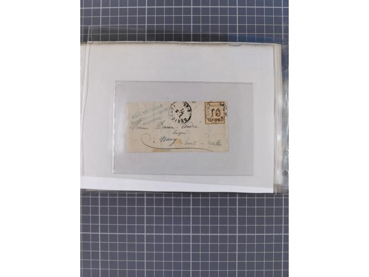 1870/84 (ca.), umfangreicher Bestand mit 64 Briefen, viele interessante Verwendungen, Schwerpunkt Postgeschichte 1870/71, dab