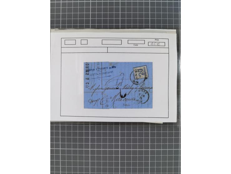 1870/84 (ca.), umfangreicher Bestand mit 64 Briefen, viele interessante Verwendungen, Schwerpunkt Postgeschichte 1870/71, dab