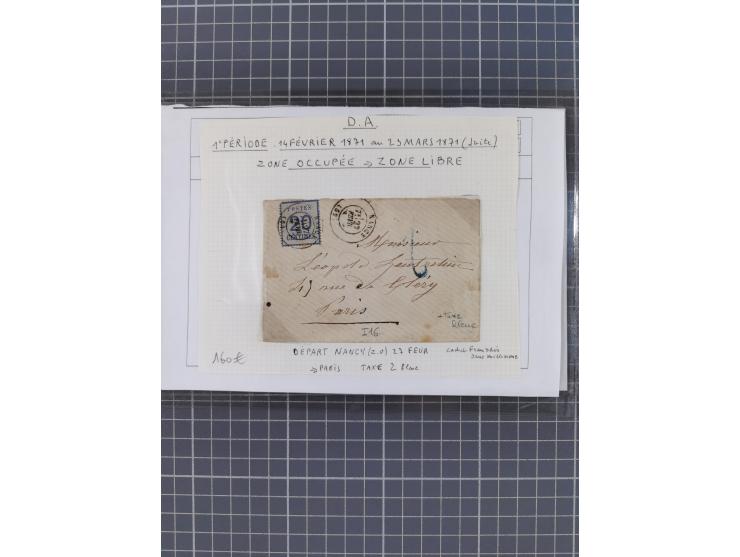 1870/84 (ca.), umfangreicher Bestand mit 64 Briefen, viele interessante Verwendungen, Schwerpunkt Postgeschichte 1870/71, dab